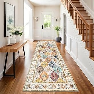 SHACOS Runner Rugs for Hallway Non Slip 60 x 300 cm Extra Long Hallway Hall Runner Vintage Narrow Rugs Washable Carpet Runner for Kitchen Entryway Bedroom Laundry Room, Colourful