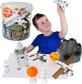 Deluxe Base Tina Playsets - Space Toys. Fantastic Space Toy for Boys. System Includes Astronauts, Planets, Toy Rocket, Space Shuttle, Satellite