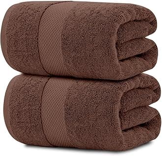 Luxury Soft Brown Bath Sheet Towels - 650 GSM Cotton Luxury Bath Towels Extra Large 35x70 / Highly Absorbent and Quick Dry/Hotel Collection Extra Large Bath Towels Oversized, 2 Pack
