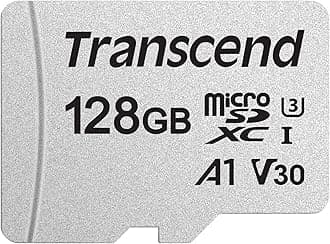 128GB MicroSDXC UHS-I Class 10 U3 V30 A1 Memory Card with Adapter (TS128GUSD300S-A)