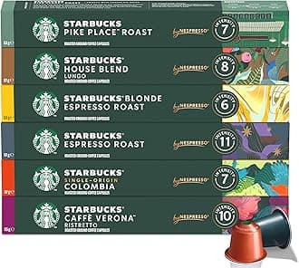 By Nespresso Coffee Pods Variety Pack 60 Capsules (10 of each flavour)