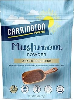 Carrington Farms Mushroom Powder – Wellness Blend of Lion’s Mane, Reishi, & Chaga for Nutrition Boost – Daily Superfood Formula of Adaptogens (3.5 oz)