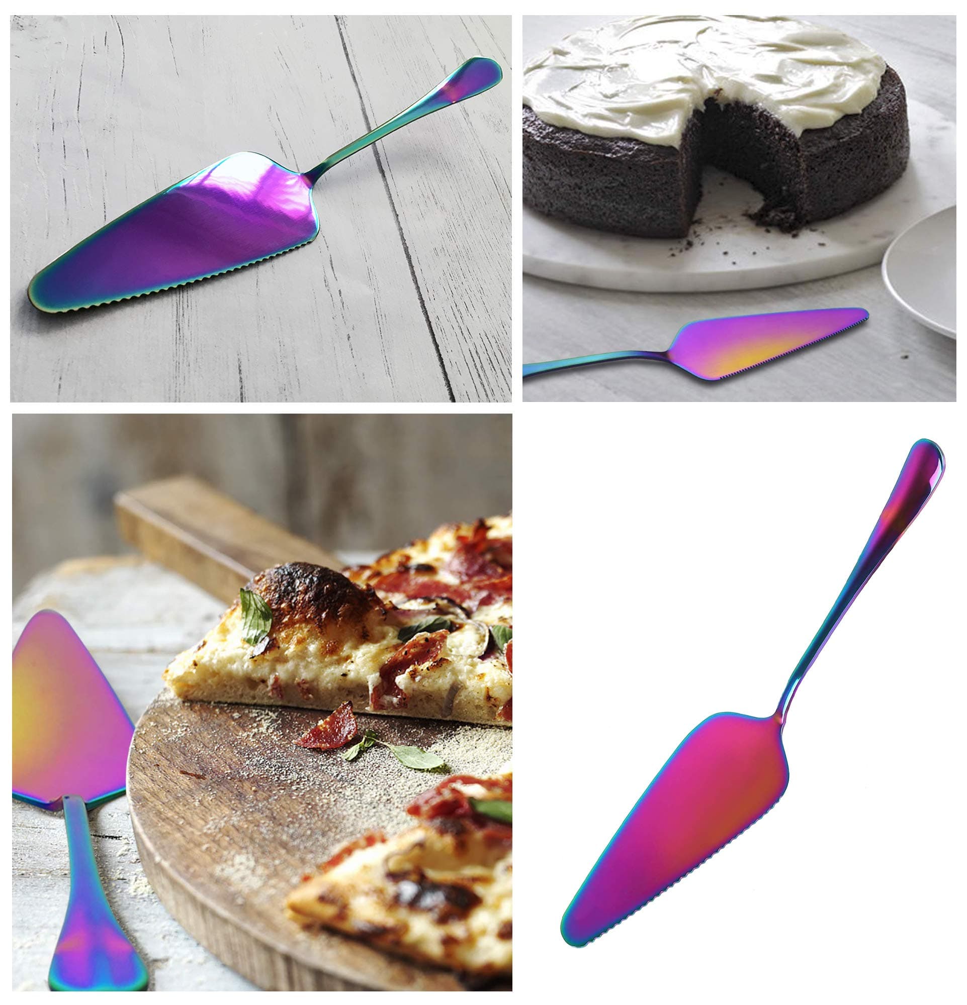Iridescent Rainbow Cake Knife Serving Cutlery