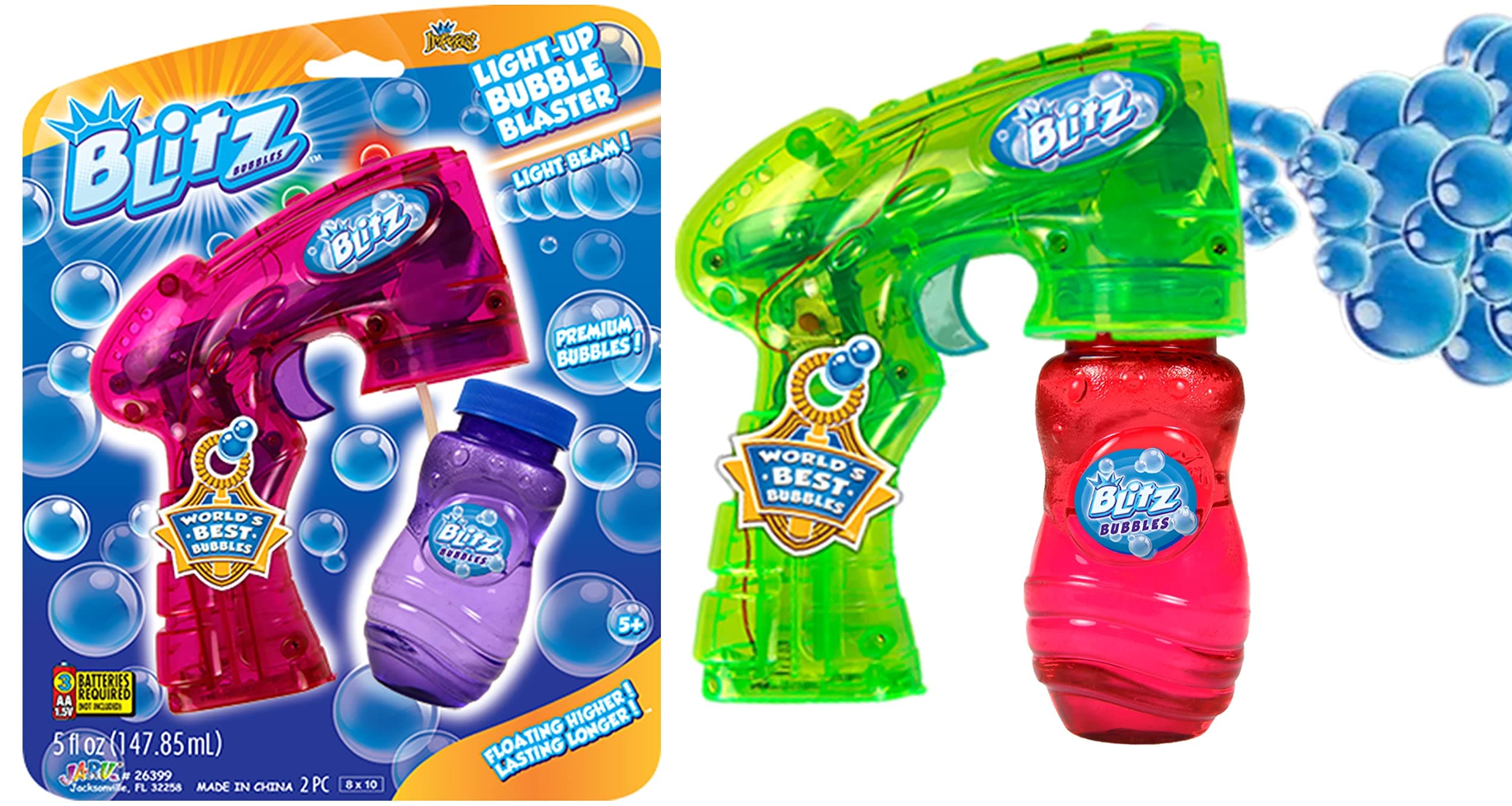 Blitz Light Up Bubble Blaster (Colors May Vary)