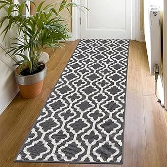 Dark Grey Carpet Runner Non Slip 50 x 150 cm Hallway Runner Rug Washable Hall Runners Narrow Runner Rugs for Hallway, Entryway, Kitchen