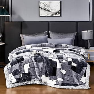 Korean Mink Blanket 55"×75", Silky Soft and Warm - 2 Ply Reversible Raschel Bed Blanket for Single Bed.（150x200cm-2.5kg）.