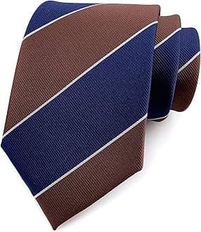 Kihatwin Men's Modern Stripe Ties Woven Pattern Formal Designer Wedding Dress Neckties 3.15"