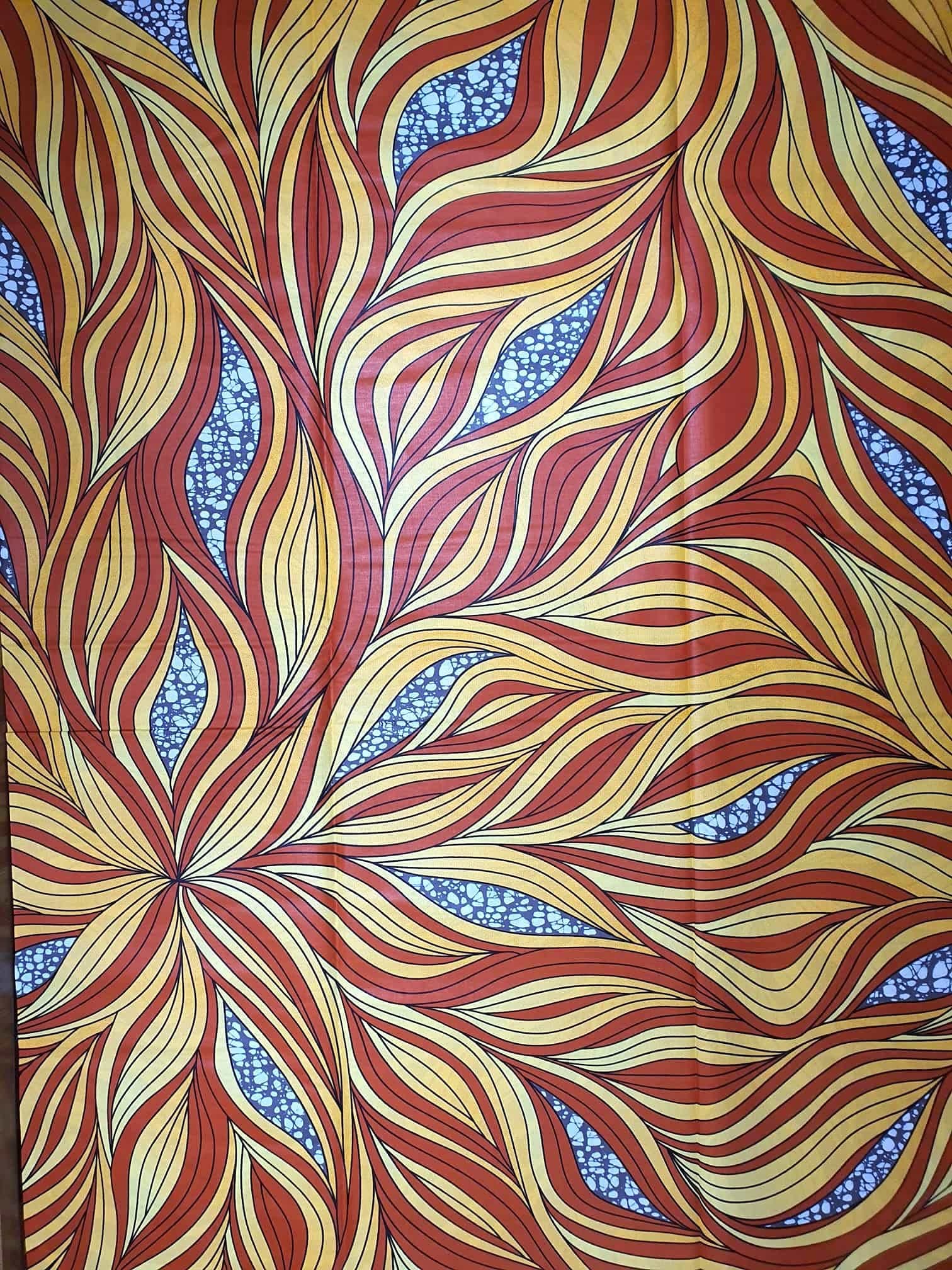 Cotton Printed Fabric - Size: 6 Yards Pack - 5.5 Meter x 1.2 Meter - Ankara Fabric Sewing and Cloth Making Material