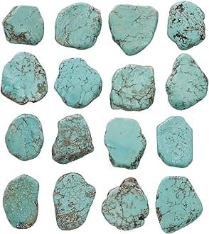 COIRIS 20 Pcs Turquoise Gemstone Big Irregular Shape Chips Stone Loose Beads for Jewelry Making(ZS-1134-S)