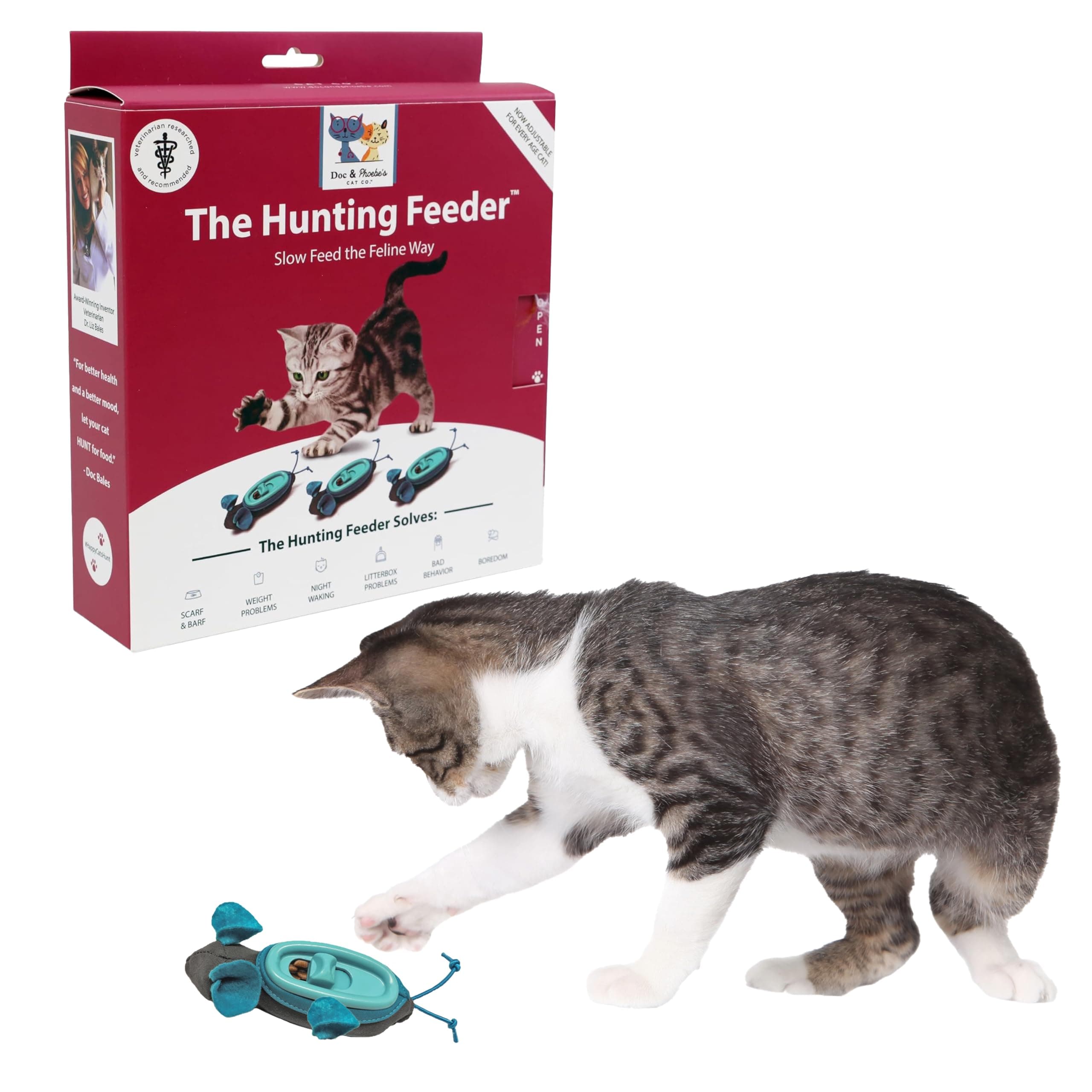 Doc & Phoebe Interactive Indoor Hunting Cat Feeder, One Size