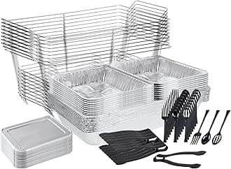 TigerChef 0026-CATERSET Catering Set Serving Dishes for Parties Includes Chafer Pans Set and Disposable Serving Utensils, Spoons and Tongs for Parties and Events Birthday, Holidays, picnics, Wedding