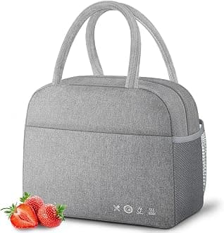 DALINDA Lunch Bag Lunch Box for Women Men Reusable Insulated Cooler Lunch Tote Bags, Leakproof Cute LunchBag Large Capacity for Work Travel Picnic,Grey