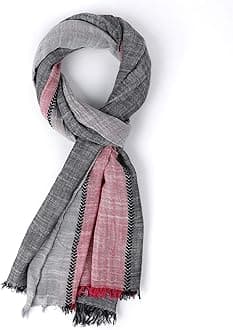 GERINLY Color Block Scarf for Men Long Neck Wraps Shawl Urbanstyle Scarf Gift for Men (Black Marroon Gray)