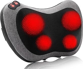 Papillon Back Massager with Heat, Shiatsu Neck Massager with Deep Tissue Kneading, Electric Massage Pillow for Shoulders, Legs, Foot, Body Muscle Pain Relief, Use at Home, Car, Office