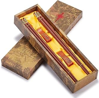 ZOMCHAIN Reusable Chopsticks-Chinese Natural Wooden Chopstick,With Holder and Carrying Bag Present Set