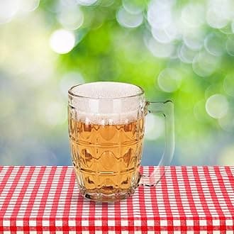 Yera Auburn Lake Beer Mugs, 380 ml, 6 Pcs, Clear | High-Quality Glassware for Beer, Ales & Cold Beverages, Ideal for Home, Bars | Perfect Gift Special Occasions, Dishwasher Safe & Easy to Clean.