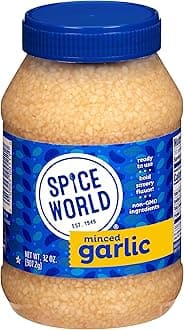 Spice World Minced Garlic – Bulk 32 oz Garlic Container – Ready-to-Use Seasonings for Cooking, Reduce Prep Work and Easily Add Flavor