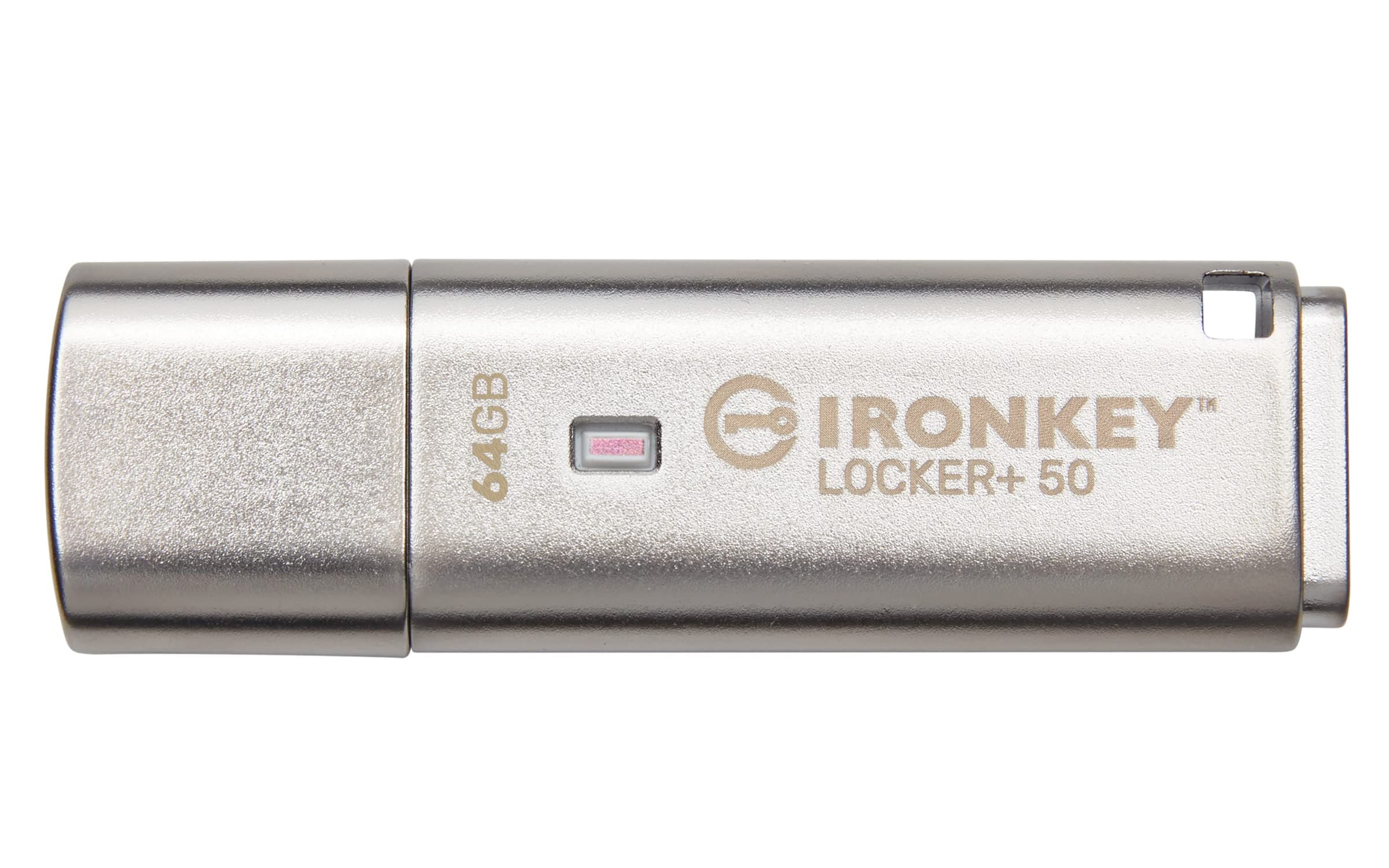 Ironkey Locker+ 50 64GB Encrypted USB Flash Drive | USB 3.2 Gen 1 | XTS-AES Protection & TAA Compliant | Multi-Password Security Options | Automatic Cloud Backup | Metal Casing | IKLP50/64GB