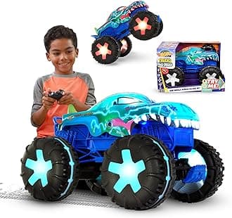Monster Trucks Remote Control Car, 1:15 Scale Mega-Wrex Alive Battery-Powered RC Vehicle with Lights & Sounds, JBD90