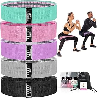 PLEASION Fabric Resistance Bands for Working Out, 5 Levels Booty Bands for Women Men, Cloth Workout Bands Resistance Loop Exercise Bands for Legs Butt at Home Fitness, Yoga, Pilates