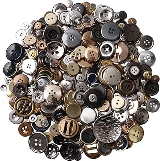 650 Pcs Round Resin Buttons - Assorted 2 & 4 Hole Buttons for Sewing, Crafts & DIY Projects (Metallic)