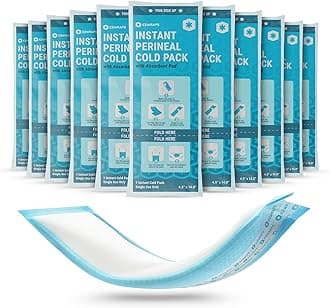 ICEWRAPS Instant Perineal Cold Pack - 2 in 1 Absorbent Maxi Pad and Instant Cold Pack - 12 Count Single Use Postpartum Ice Cold Compress for After Birth