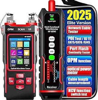 NF-859GT Network Cable Tester with Optical Power Meter for RJ45 RJ11 CAT5 CAT6 POE/Phone Lines CAT3 LAN Tone Probe Kit NCV & Ethernet Wire Tracer Fiber Tester Network Tools