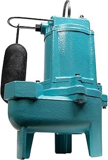 9SC-CIA-SFS 115 Volt, 4/10 HP, 6000 GPH Epoxy-Coated Cast Iron Submersible Sewage Pump with Integral Snap-Action Float Switch, 20-Ft. Cord, Blue, 509411