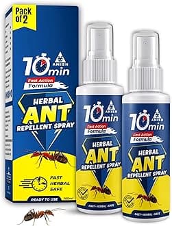 Amish Herbal Ant Spray 100ml Pack-2 |10 Minutes Formula |Removes Entire Ant colony|Powerful 100% Organic No Chemical Ant Repellent Spray for Home Kitchen Office Garden Long Lasting Protection