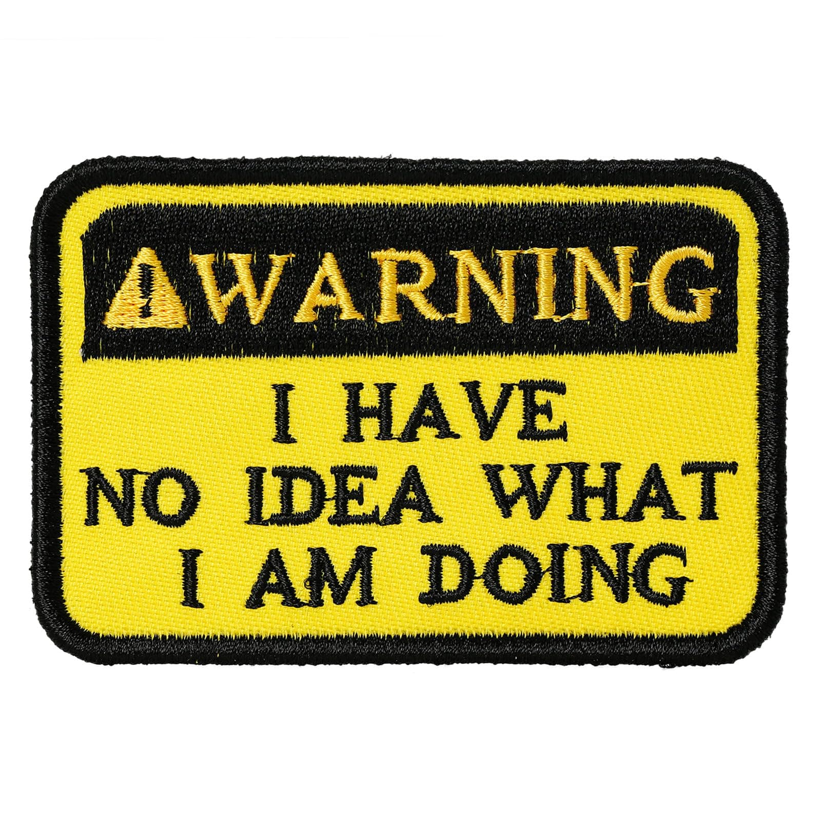 Funny Hook and Loop Patch - Warning I Have No Idea What I Am Doing, 1 Pc Embroidered Patches for Tactical Backpack, Dog Harnesses, Army Vests, Jackets, Jeans, Hats, Helmets