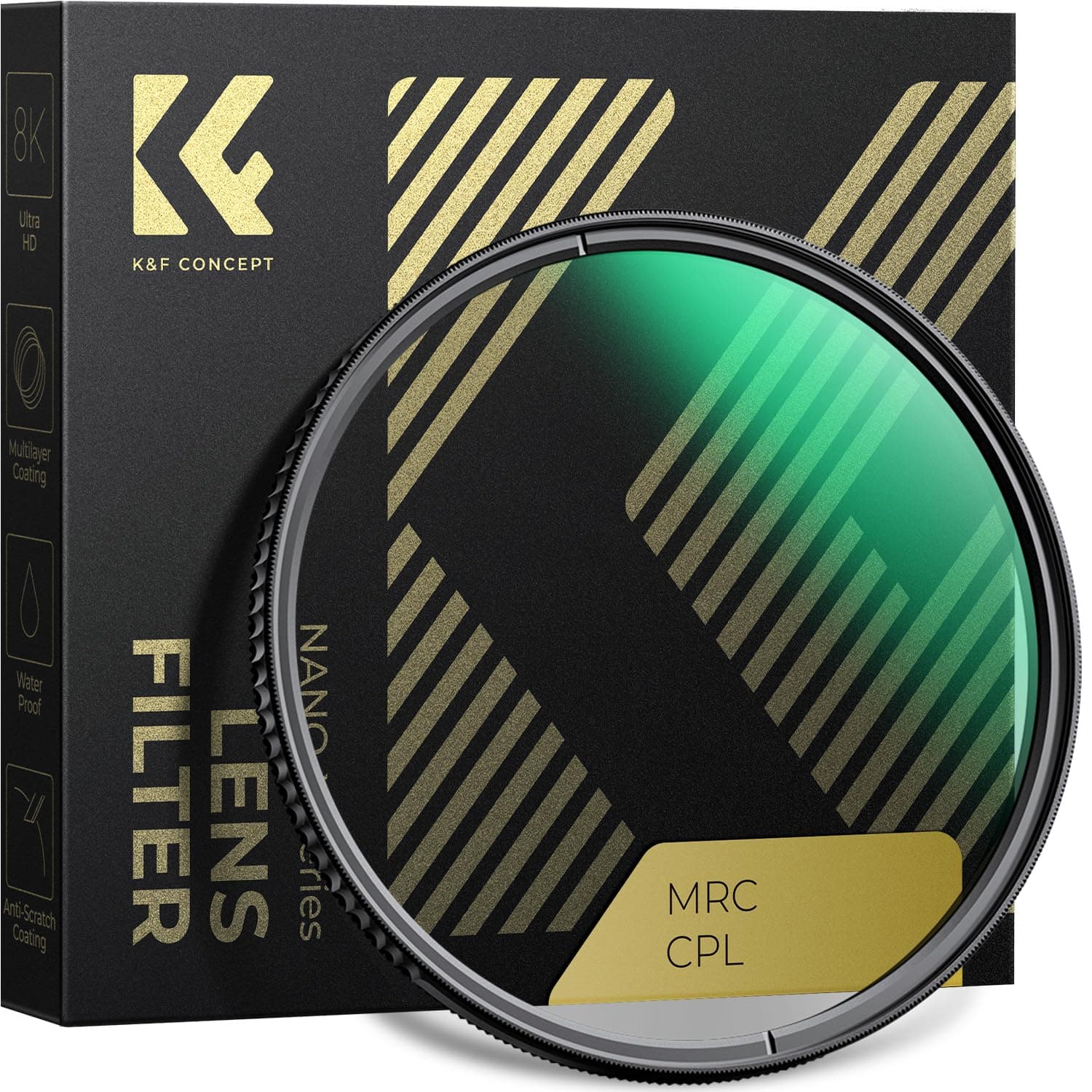 K&F CONCEPT 52mm Circular Polarizers Filter Polarizing Filter 28 Multi-Layer Coated Super Slim High Definition CPL Lens Filter (Nano-X Series)