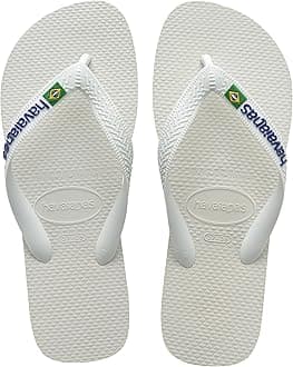 Havaianas Men's Brazil Logo Flip Flop Sandals, White, 13