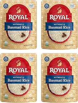 Royal White Basmati Rice - Ready to Heat Microwavable Pouch, 8.5 oz (Pack of 4)
