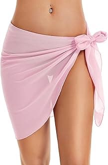 Swimsuit Coverups for Women Sarong Beach Bikini Wrap Sheer Short Skirt Chiffon Scarf for Swimwear