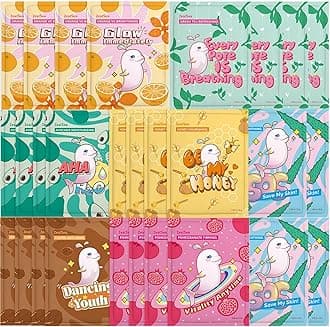 ZealSea Sheet Mask Face Mask Skin Care (Pack of 28) Beauty Facial Mask Kids Spa Face Mask Birthday Party Gifts Women, kids Girls Skincare - Hydrate, Brighten, Moisturize,Soothe for All Skin Types