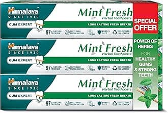 Himalaya Since 1930 Mint Fresh Herbal Toothpaste Prevent Mouth Odour & Ensure Long-Lasting Fresh Breath -3 X 100ml