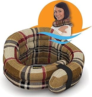 Microwave Heating Pad, Microwavable Heated Neck and Shoulder Wrap, Moist and Weighted Hands-Free Beanbag Pack with Wide Neck Coverage, 2.5 lbs, 26 Inches Long-Length, Made in USA, London