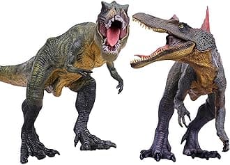 Gemini&Genius Dinosaur Toys Tyrannosaurus Rex and Spinosaurus Dinosaur World Action Figures, Great Birthday Gift, Collection, Cake Topper, Party Supplies, Room Decor for Kids 3-12 Years Old