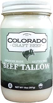 Colorado Craft Beef - 100% Pure Beef Tallow for Cooking, Gluten Free, No Sugar Added, Keto Friendly, 14 oz (28 Servings) - Packaging May Vary