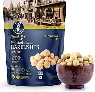 Roasted Unsalted Hazelnuts 5 LB, Premium Quality 100% Natural Non-GMO Project Certified, Kosher Certified, No Salt, No Oil, Gluten Free, Keto Diet Snacks, Resealable Bag, 2 Set of 2.5 LB