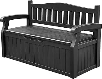 Devoko 80 Gallon Storage Bench Deck Box Lockable for Patio Furniture, Garden Decor and Outdoor Seating for Cushions, Garden Tools and Pool Supplies. (Black)