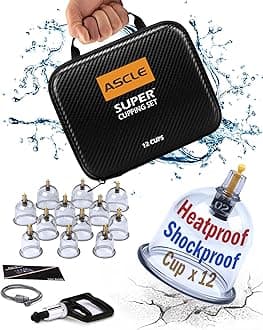 Super Cupping Set, Shockproof Heatproof Cups, Water Repellent Shockproof Professional Carrying Case, 12 Cups