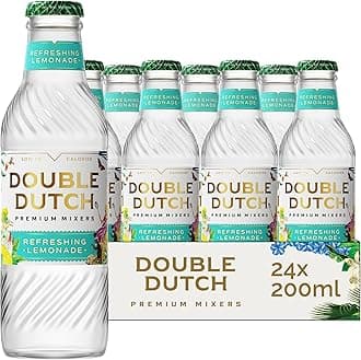 Double Dutch Refreshing Lemonade | Low Calorie Diet Soft Drink | 100% Natural Ingredients | Gluten Free, Vegan Friendly Premium Mixer Perfect for Gin, Vodka & Cocktails | 24 x 200ml Bottles