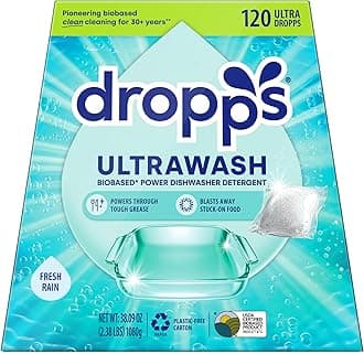 Dishwasher Detergent | Fresh Rain, 120 Pods | Deep Cleans for Sparkling, Shiny Dishes| Low-Waste Packaging | No Rinse Aid or Pre-Wash Needed | Powered by Natural Mineral-Based Ingredients