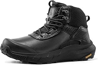 NORTIV 8 Men's Waterproof Military Tactical Work Boots Leather Motorcycle Combat Boots Lightweight Non-Slip Hiking Boots for Men,Size 11,Black,SNMT246M