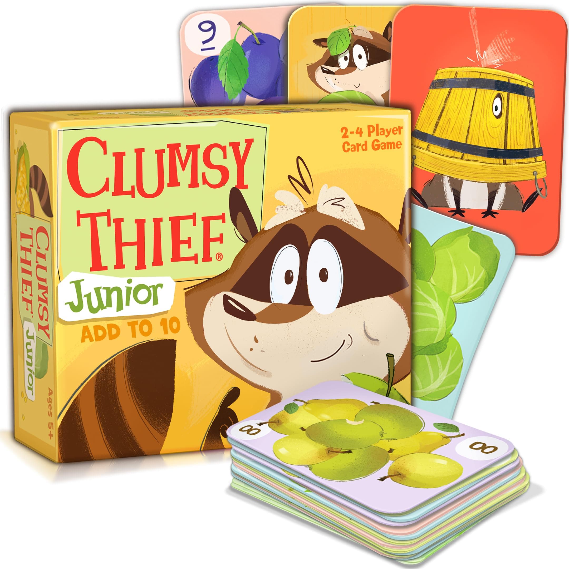 Clumsy Thief Junior Math Card Game, Adding to 10 Fun for Kids Ages 5-7+, Award-Winning Family Game for 2-4 Players, Educational to Develop Math Skills with Confidence