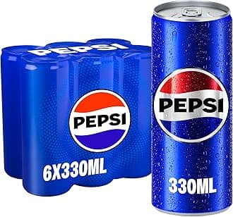Pepsi, Carbonated Soft Drink, Cans, 330ml Pack Of 6