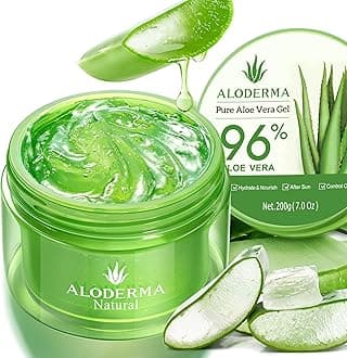 Aloe Vera Gel Made within 12 Hours of Harvest with 96% Pure Organic Aloe Vera for Skin, Scalp, & Hair, Soothing Aloe Face Moisturizer, Multipurpose, Hydrating Aloe Gel, 7.05oz