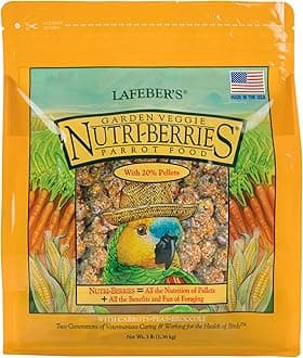 - LAFEBER'S Garden Veggie Nutri-Berries Pet Bird Food, Made with Non-GMO and Human-Grade Ingredients, for Parrots, 3 lb