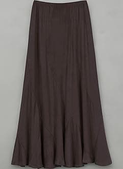 Urban CoCo Women's Faux Suede Elastic Waist Midi Long Skirt A Line Women Flowy Fall Winter Skirts